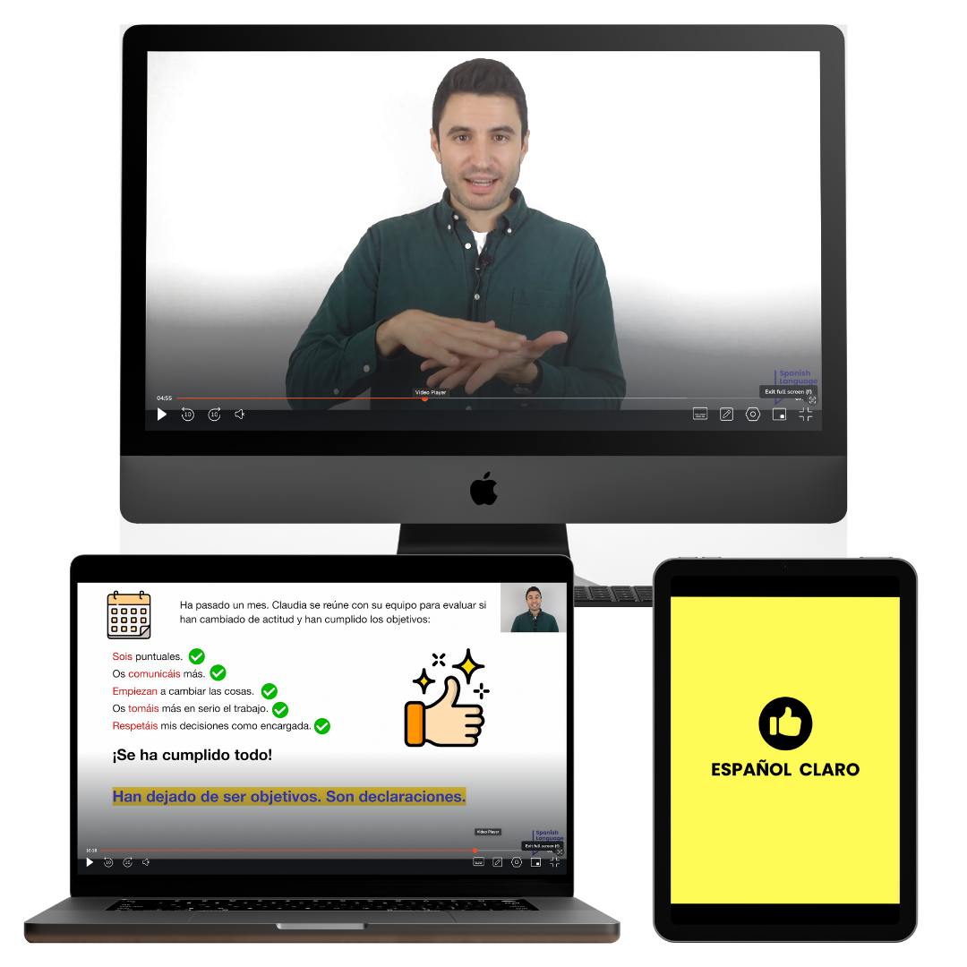 Español Claro on desktop, tablet and phone