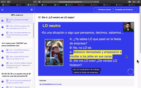 Español Claro on desktop, tablet and phone